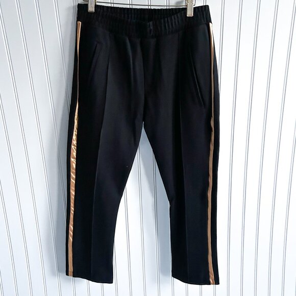 Rhude Black & Gold Side Stripe Jogger Traxedo Pants Size Small - Picture 1 of 11